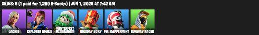 [PC/PSN] | 6 skins | Jackie | Explorer Emilie | Winterfest Bushranger | Holiday Boxy | Mr. Dappermint | Runway Racer | Dumbbell Driver | Full Access