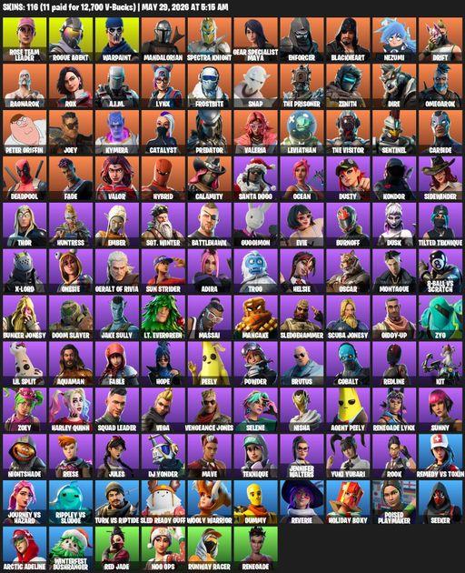 [PC/PSN/XBOX] | 116 skins | OG STW | Rose Team Leader | Rogue Agent | Warpaint | Mandalorian | Spectra Knight | Gear Specialist Maya | Enforcer | Full Access