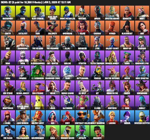 [PC/XBOX] | 87 skins | Omega | Breakpoint | Fixer | Blue Striker | Blue Team Leader | Point Patroller | Sentinel | Spectra Knight | Vendetta | Drift | Full Access
