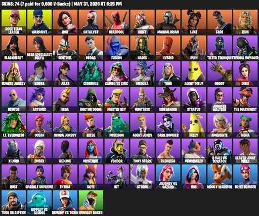 [PC/XBOX] | 74 skins | OG STW | Rose Team Leader | Warpaint | Rox | Catalyst | Deadpool | Drift | Mandalorian | Luxe | Fade | Zeus | Blackheart | Full Access