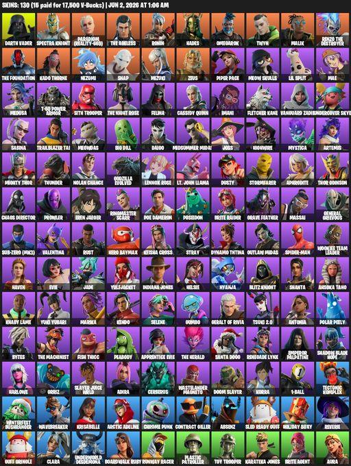 [PC/XBOX] | 130 skins | Darth Vader | Spectra Knight | Paradigm (Reality-659) | The Ageless | Ronin | Hades | Omegarok | Twyn | Malik | Full Access