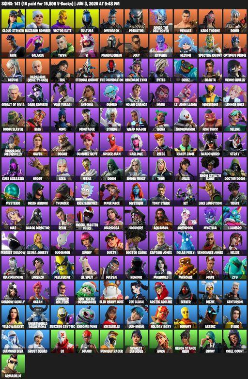 [PC/XBOX] | 141 skins | Cloud Striker | Blizzard Bomber | Victor Elite | Sultura | Omegarok | Predator | Renzo the Destroyer | Menace | Kado Thorne | Full Access