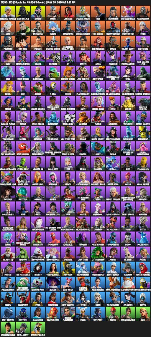 [PC/XBOX] | 213 skins | Lara Croft | Blizzard Bomber | Darth Vader | Xander | Ronin | Joltara | Spectra Knight | Fade | The Ageless | The Cube Queen | Full Access
