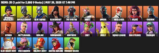 [PC/PSN/XBOX] | 25 skins | Floss | Sparkle Specialist | Royale Knight | Blue Squire | Omega | Blackheart | The Visitor | Drift | Wild Card | Valor | Full Access