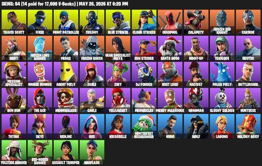 [PC/XBOX] | 54 skins | Take The L | Travis Scott | Fixer | Point Patroller | Trilogy | Blue Striker | Cloud Striker | Deadpool | Calamity | Full Access