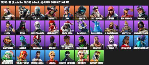 [PC/PSN] | 37 skins | Reaper Axe | Drift | Dire | A.I.M. | Calamity | Lynx | Zenith | Sgt. Winter | Fable | Sun Strider | Powder | Rook | Felina | Full Access