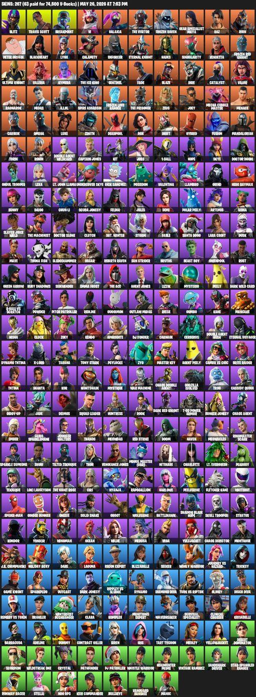 [PC/PSN/XBOX] | 267 skins | 1500 V-bucks | Leviathan Axe | Travis Scott | Omega | Lara Croft | Blitz | Breakpoint | Vi | Galaxia | The Visitor | Full Access