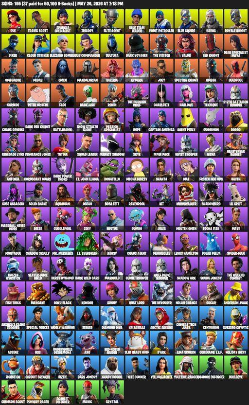 [PC/XBOX] | 155 skins | Leviathan Axe | Take The L | Floss | Travis Scott | Sparkle Specialist | Royale Knight | Elite Agent | Blue Squire | Omega | Full Access