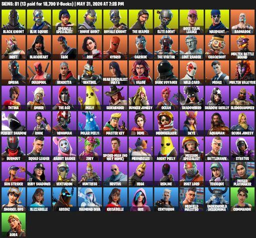 [PC/PSN/XBOX] | 81 skins | Leviathan Axe | Floss | Take The L | OG STW | Black Knight | Sparkle Specialist | Royale Knight | The Reaper | Elite Agent | Full Access