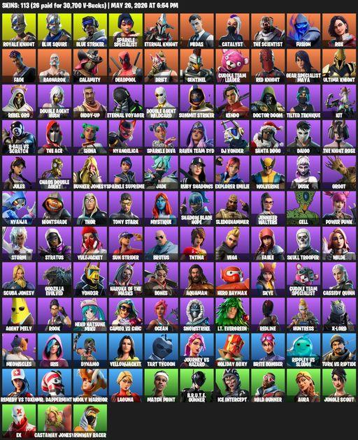 [PC/XBOX] | 113 skins | 1500 V-bucks | Floss | Sparkle Specialist | Royale Knight | Blue Squire | Blue Striker | Eternal Knight | Midas | Catalyst | Full Access