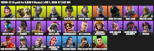 [PC/PSN] | 27 skins | Take The L | Elite Agent | Mako | Sub Commander | Psycho Bandit | Havoc | Trailblazer | Rogue Agent | Carbide | Dark Voyager | Full Access
