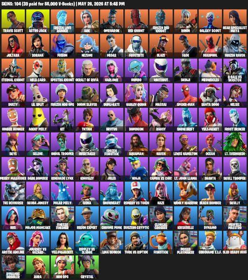 [PC/XBOX] | 104 skins | Travis Scott | Astro Jack | Frozen Love Ranger | Ark | Omegarok | Red Knight | Frozen Red Knight | Ronin | Galaxy Scout | Full Access