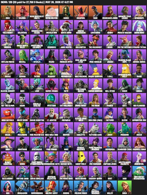 [PC/PSN/XBOX] | 129 skins | Zeus | Valeria | Gear Specialist Maya | Peter Griffin | Hades | Deadpool | Fade | Vengeance Jones | Wookiee Team Leader | Full Access