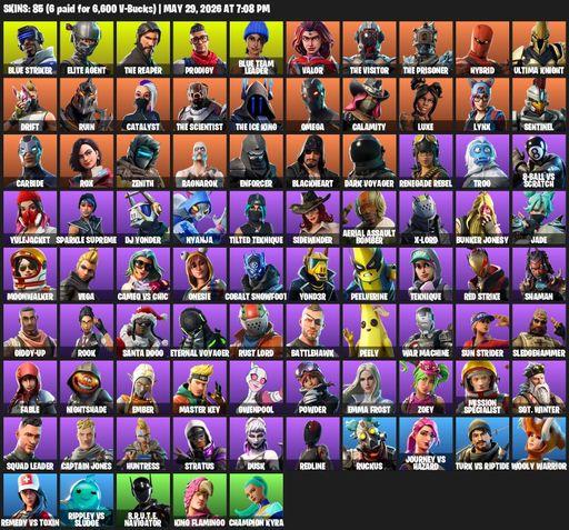 [PC/XBOX] | 85 skins | Take The L | The Reaper | Elite Agent | Omega | Mako | Blue Striker | Prodigy | Blue Team Leader | Valor | The Visitor | Full Access