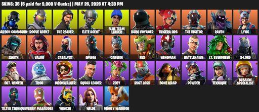 [PC/XBOX] | 35 skins | Take The L | The Reaper | Elite Agent | Omega | Carbon Commando | Rogue Agent | Blue Team Leader | Dark Voyager | Tricera Ops | Full Access