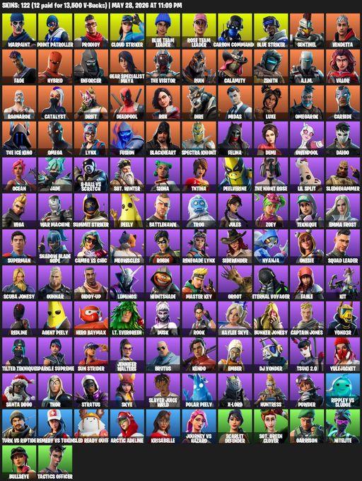 [PC/XBOX] | 122 skins | OG STW | Omega | Warpaint | Point Patroller | Prodigy | Cloud Striker | Blue Team Leader | Rose Team Leader | Carbon Commando | Full Access