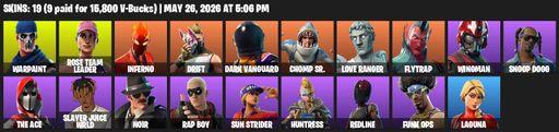 [PC] | 19 skins | OG STW | Warpaint | Rose Team Leader | Inferno | Drift | Dark Vanguard | Chomp Sr. | Love Ranger | Flytrap | Wingman | Snoop Dogg | Full Access