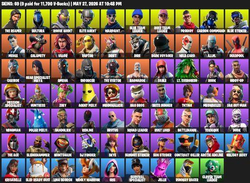 [PC/XBOX] | 69 skins | Take The L | OG STW | The Reaper | Elite Agent | Omega | Mako | Sultura | Rogue Agent | Warpaint | Blue Team Leader | Full Access
