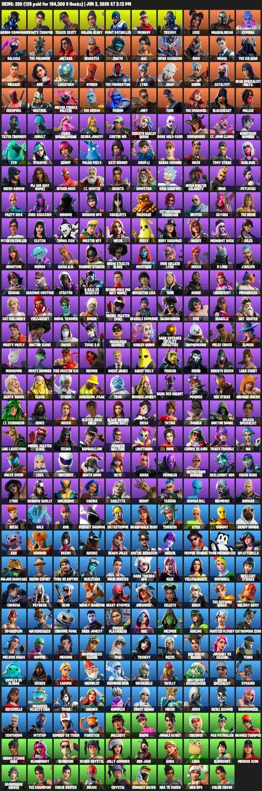 [PC] | 299 skins | Merry Mint Axe | Leviathan Axe | Travis Scott | Lara Croft | Carbon Commando | Trinity Trooper | Major Glory | Point Patroller | Full Access
