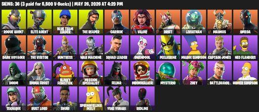 [PC/XBOX] | 36 skins | Take The L | The Reaper | Elite Agent | Omega | Rogue Agent | Blue Team Leader | Carbide | Valor | Drift | Leviathan | Magnus | Full Access