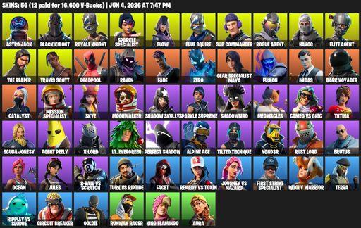 [PC/PSN/XBOX] | 56 skins | Merry Mint Axe | Take The L | Floss | Black Knight | Travis Scott | Sparkle Specialist | Royale Knight | The Reaper | Full Access