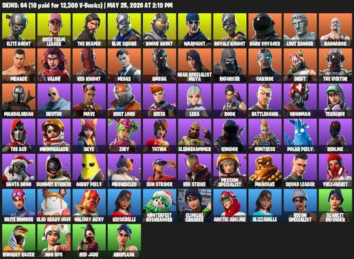 [PC/PSN/XBOX] | 64 skins | Take The L | OG STW | Royale Knight | The Reaper | Elite Agent | Blue Squire | Omega | Rose Team Leader | Rogue Agent | Full Access
