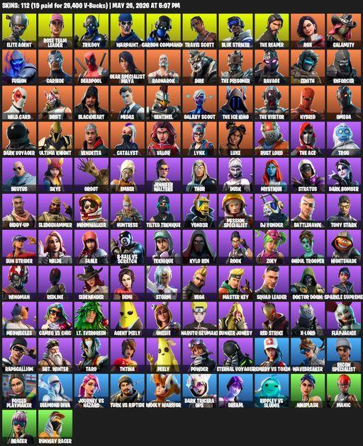 [PC/PSN/XBOX] | 112 skins | Take The L | OG STW | Travis Scott | The Reaper | Elite Agent | Omega | Rose Team Leader | Trilogy | Warpaint | Full Access