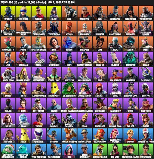 [PC/XBOX] | 100 skins | Trilogy | Neo Versa | Prodigy | Glow | Dire | Vendetta | Ruin | Omegarok | Blackheart | The Scientist | Sentinel | Full Access
