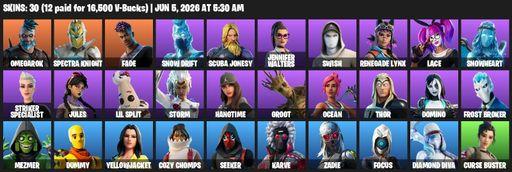 [PC/PSN/XBOX] | 30 skins | Leviathan Axe | Omegarok | Spectra Knight | Fade | Snow Drift | Scuba Jonesy | Jennifer Walters | Swish | Renegade Lynx | Full Access