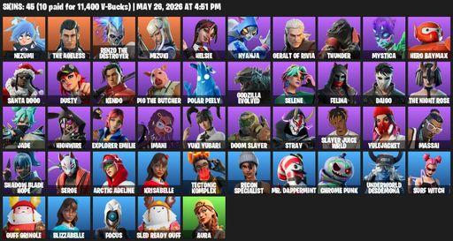 [PC/PSN/XBOX] | 45 skins | Nezumi | The Ageless | Renzo the Destroyer | Mizuki | Helsie | Nyanja | Geralt of Rivia | Thunder | Mystica | Hero Baymax | Full Access