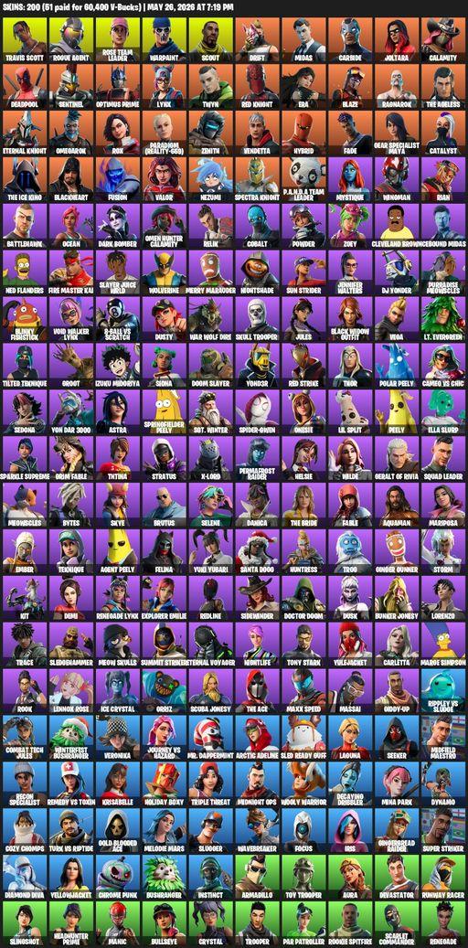 [PC/PSN/XBOX] | 200 skins | OG STW | Travis Scott | Rogue Agent | Rose Team Leader | Warpaint | Scout | Drift | Midas | Carbide | Joltara | Calamity | Full Access