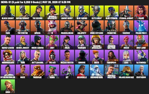 [PC/XBOX] | 51 skins | 800 V-bucks | Take The L | Floss | Black Knight | Sparkle Specialist | Royale Knight | The Reaper | Elite Agent | Blue Squire | Full Access