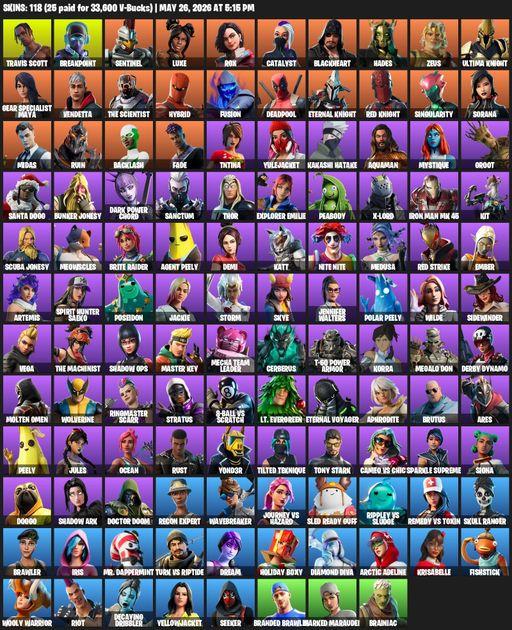 [PC/XBOX] | 118 skins | Travis Scott | Breakpoint | Sentinel | Luxe | Rox | Catalyst | Blackheart | Hades | Zeus | Ultima Knight | Full Access
