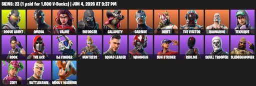 [PC/PSN/XBOX] | 23 skins | Omega | Rogue Agent | Valor | Enforcer | Calamity | Carbide | Drift | The Visitor | Ragnarok | Teknique | Rook | The Ace | Full Access